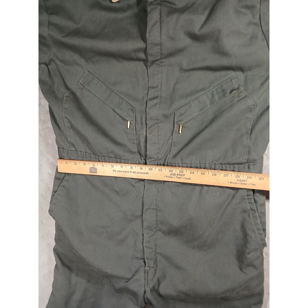 Walls Zero-Zone Insulated Coveralls Mens XL Green Duck Canvas Quilted Jumpsuit - Picture 10 of 16